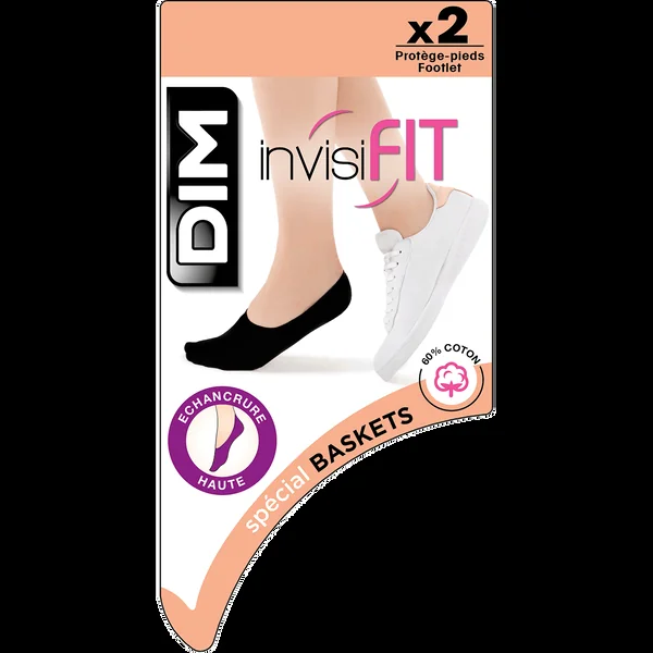 Lot de 2 protège-pieds blancs spécial baskets anti-odeurs InvisiFit 107D