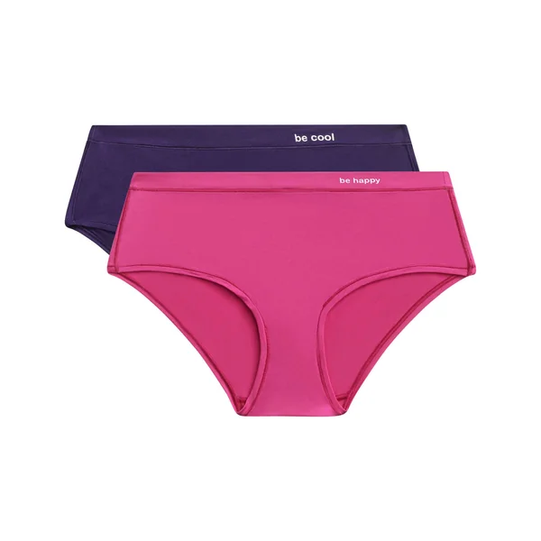 Lot de 2 shorties femme en microfibre Fuchsia et Violet Oh My Dim’s