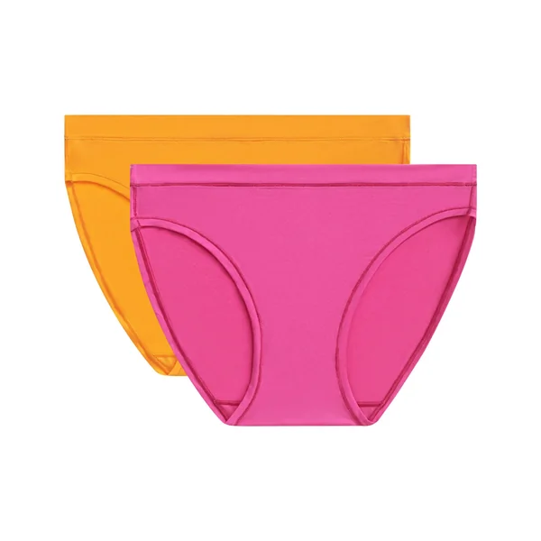 Lot de 2 slips femme en coton et nylon Fuchsia Jaune Oh My Dim’s