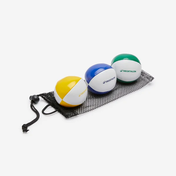 Lot de 3 balles de jonglage 65mm 120g + sac de transport