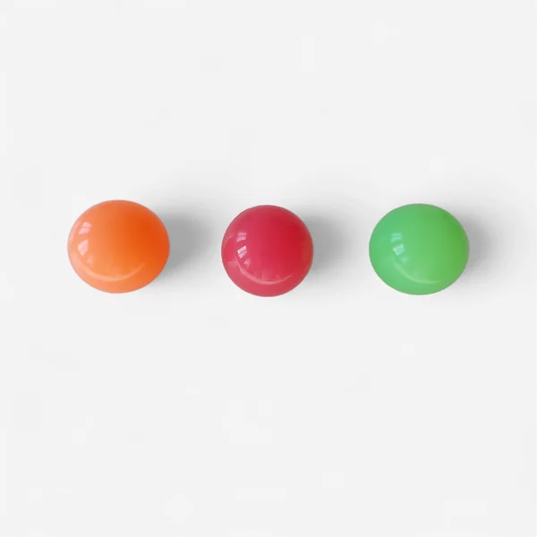 Lot de 3 balles rebonds - vert/rouge/orange