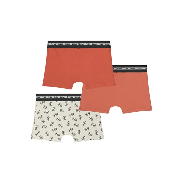 Lot de 3 boxers garçon à motifs Soda Orange Dim Coton Stretch