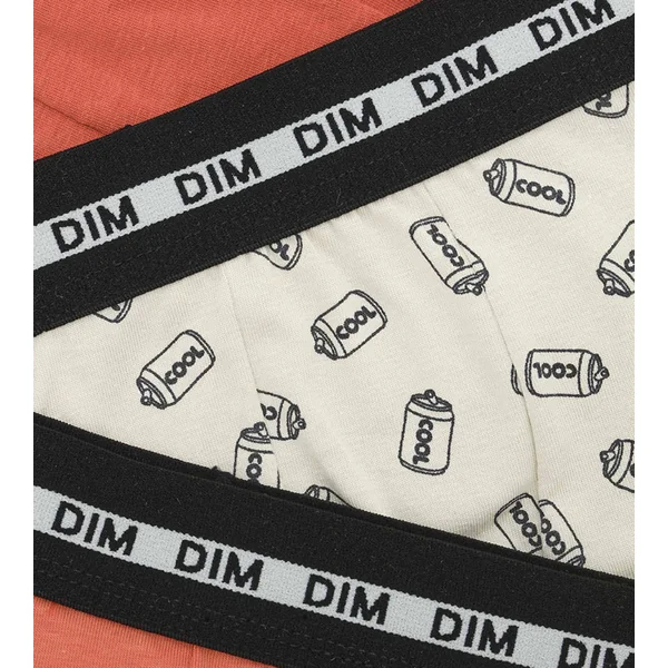 Lot de 3 boxers garçon à motifs Soda Orange Dim Coton Stretch