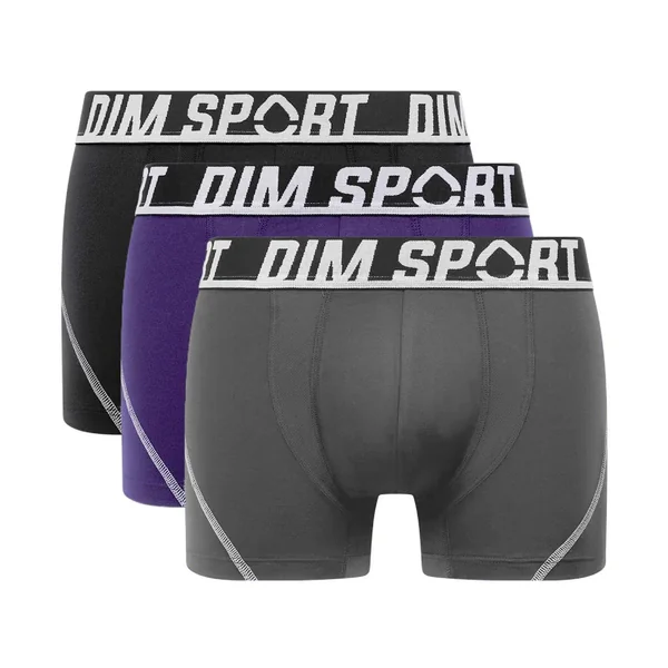 Lot de 3 boxers homme microfibre thermorégulateur Violet Dim Sport
