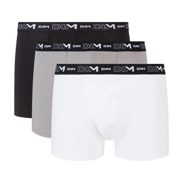 Lot de 3 boxers noir, gris et blanc Homme en coton stretch