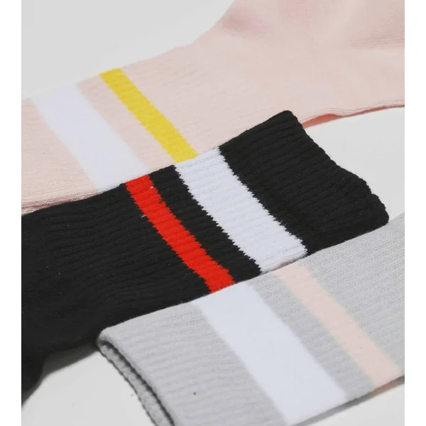 Lot de 3 paires de chaussettes femme en coton Rose Gris EcoDim Sport