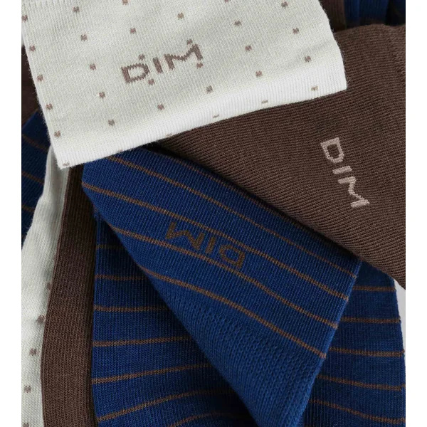 Lot de 3 paires de socquettes homme Bleu Ebene Gris Coton Style