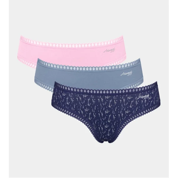Lot de 3 Shorty Hipster Go Crush Bleu/Rose