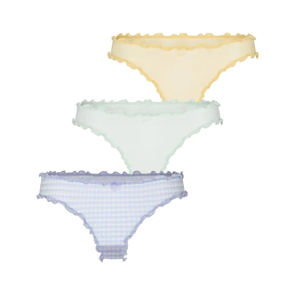 Lot de 3 Strings Vichy - Jaune