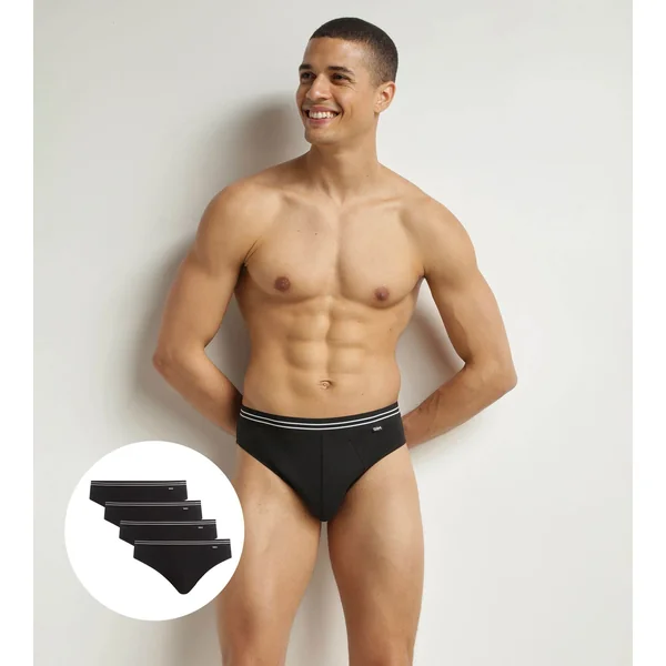 Lot de 4 slips homme en coton stretch Noir EcoDim