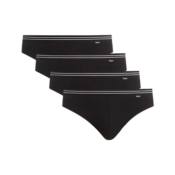 Lot de 4 slips homme en coton stretch Noir EcoDim