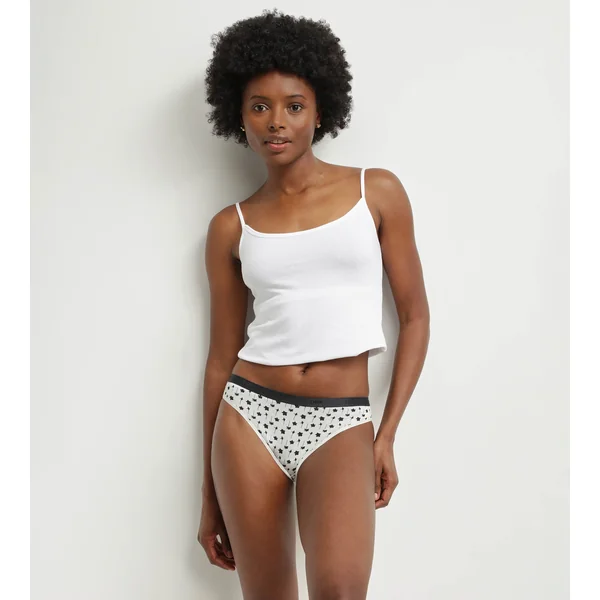 Lot de 5 culottes coton stretch à motif floral Blanc Noir Les Pockets