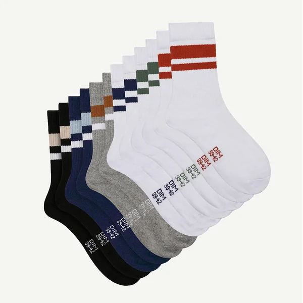 Lot de 6 paires de chaussettes homme en coton Multicolore EcoDim Sport