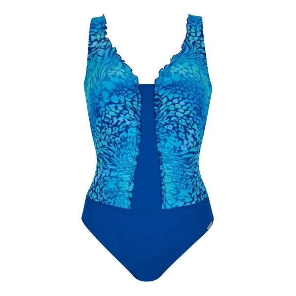 Maillot de bain 1 pièce avec fronce Bleu