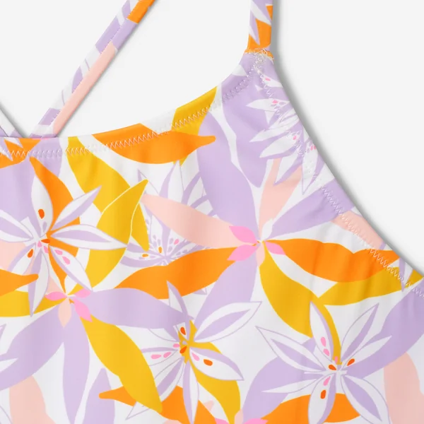 Maillot de bain 1 pièce jupette natation Fille ado, Lila jow violet