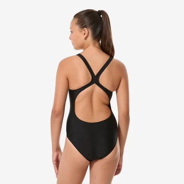 Maillot de bain 1 pièce natation fille, Adidas noir