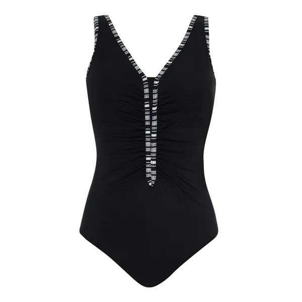 Maillot de bain 1P femme froncé noir