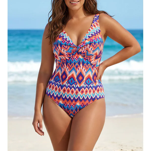 Maillot de bain coupé sous poitrine avec mousse multicolore