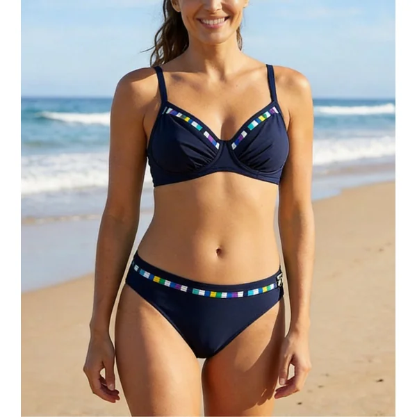 Maillot de bain deux pièces armatures Bleu Marine