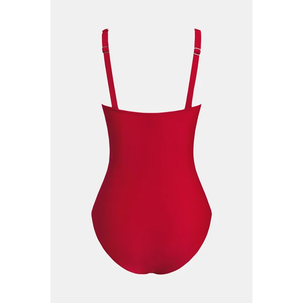 Maillot de bain une pièce amincissant rouge ruché