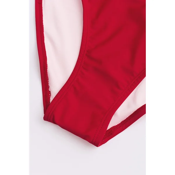 Maillot de bain une pièce amincissant rouge ruché