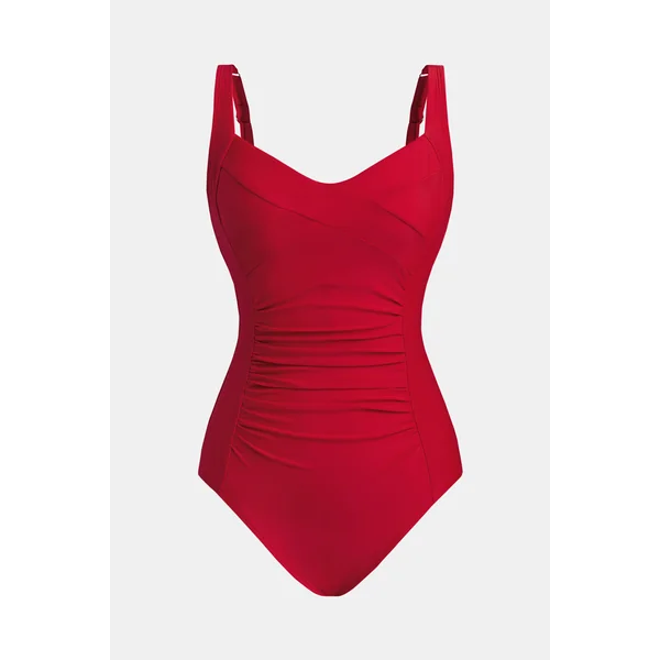 Maillot de bain une pièce amincissant rouge ruché