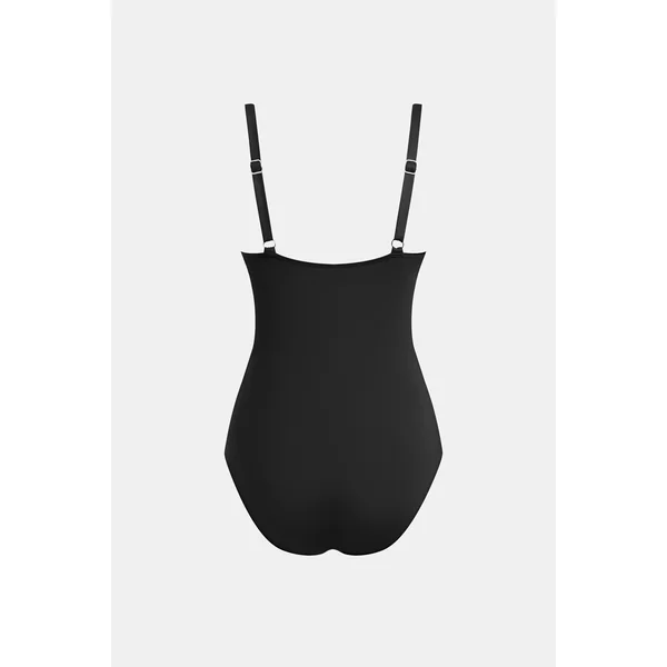 Maillot de bain une pièce amincissant à col carré noir