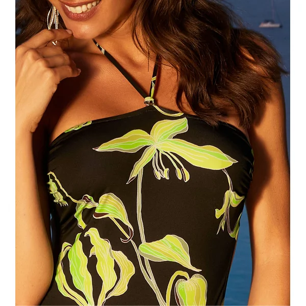 Maillot de bain une pièce bandeau Fleurs de Nuit Nuit Luciole