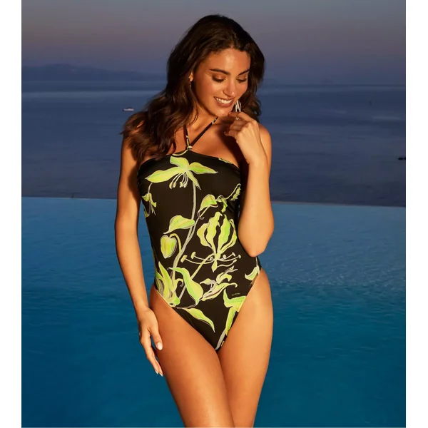 Maillot de bain une pièce bandeau Fleurs de Nuit Nuit Luciole