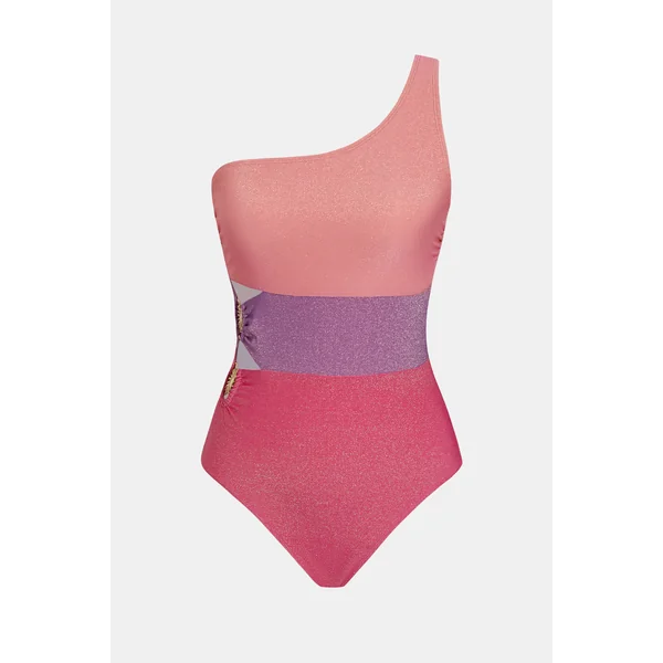 Maillot de bain une pièce col asymétrique découpes