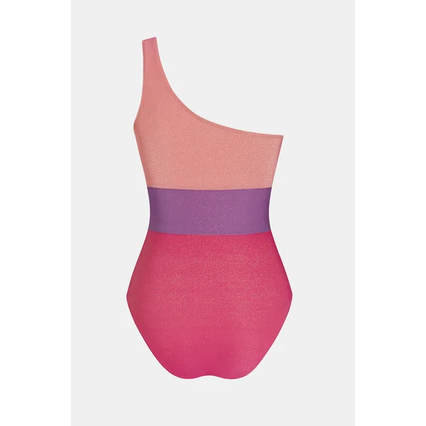 Maillot de bain une pièce col asymétrique découpes