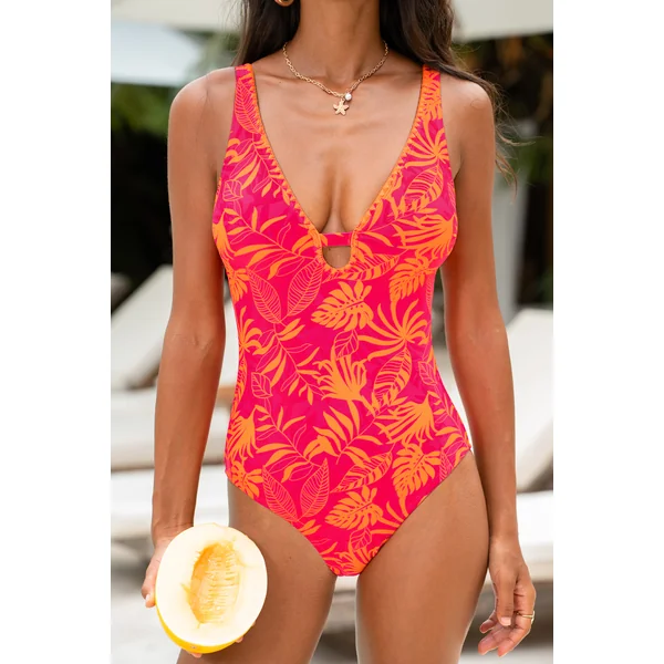 Maillot de bain une pièce col plongeant bretelles ajustables