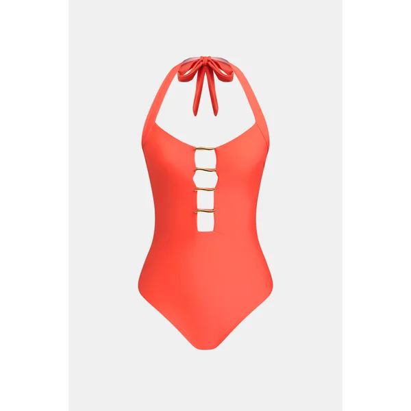 Maillot de bain une pièce corail