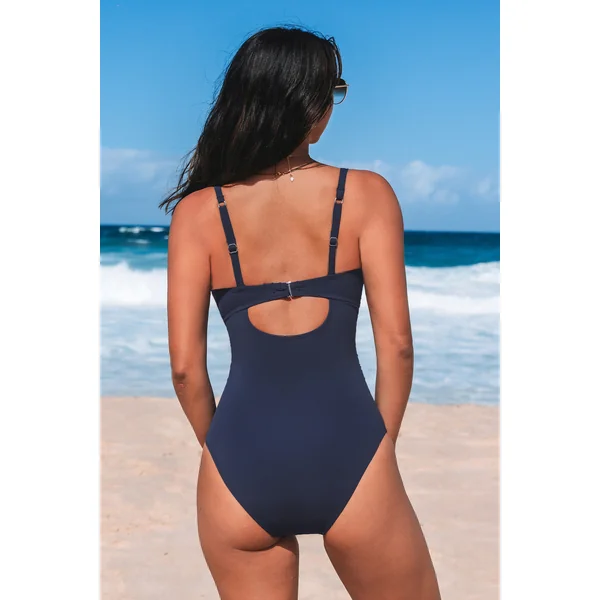 Maillot de bain une pièce gainant ventre plat + bleu marine