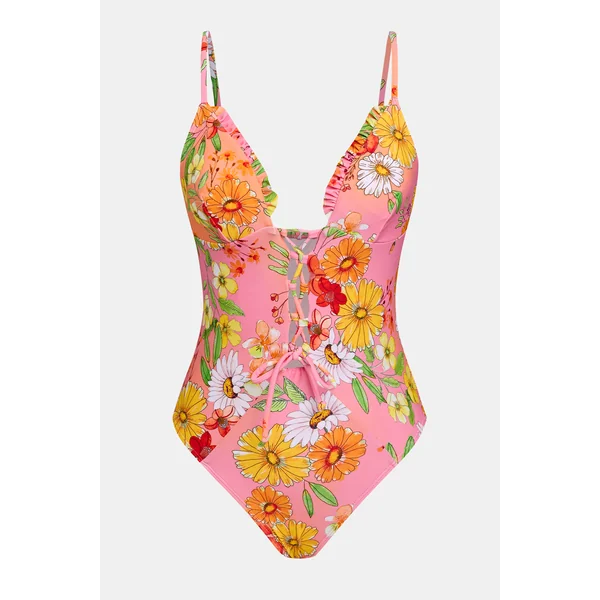 Maillot de bain une pièce imprimé style insulaire