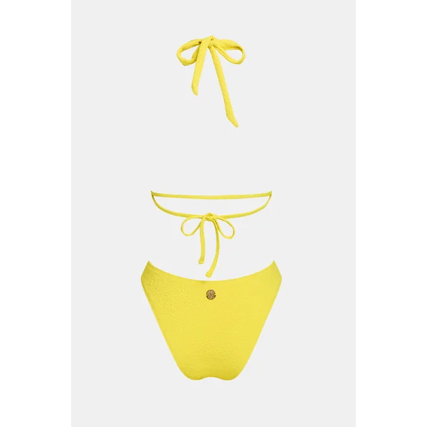 Maillot de bain une pièce jaune bas échancré