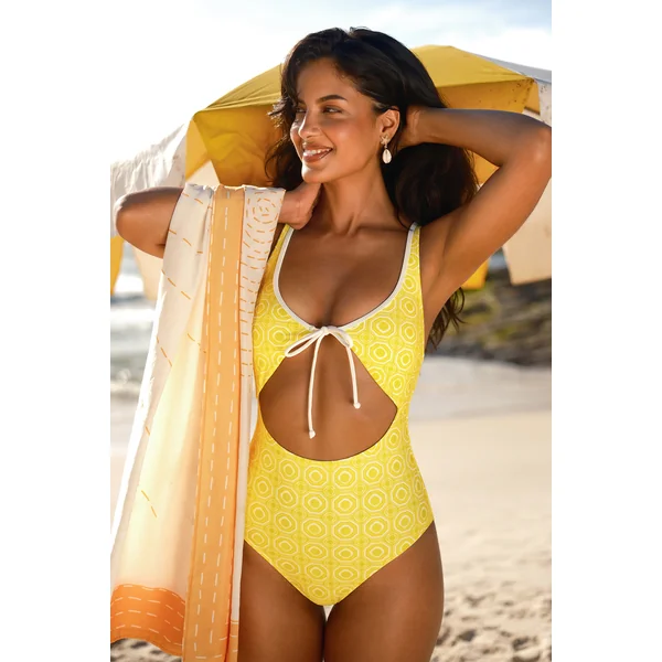 Maillot de bain une pièce orné bas échancré