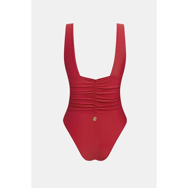 Maillot de bain une pièce rouge et bas extra échancré