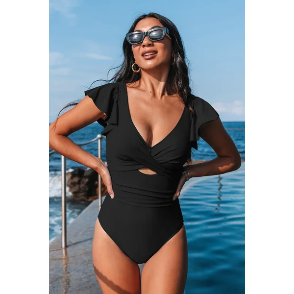 Maillot de bain une pièce ventre plat amincissant noir