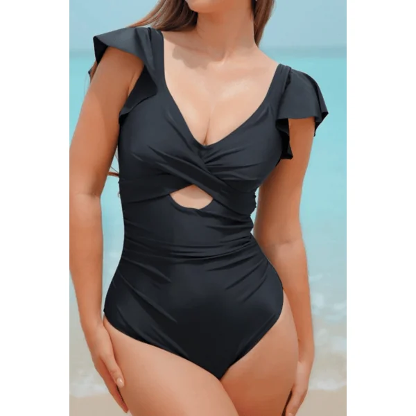 Maillot de bain une pièce ventre plat amincissant noir