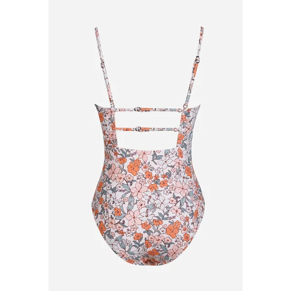 Maillot de bain une pièce ventre plat amincissant à col carré
