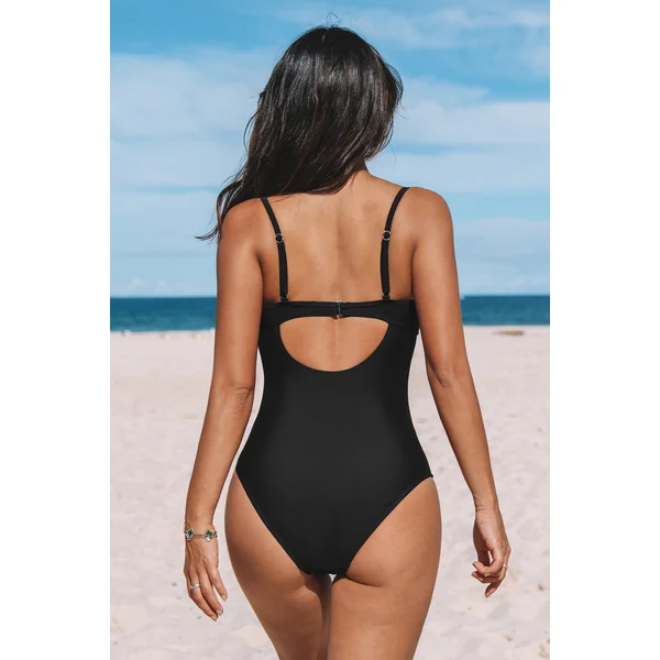 Maillot de bain une pièce ventre plat col carré jambe standard