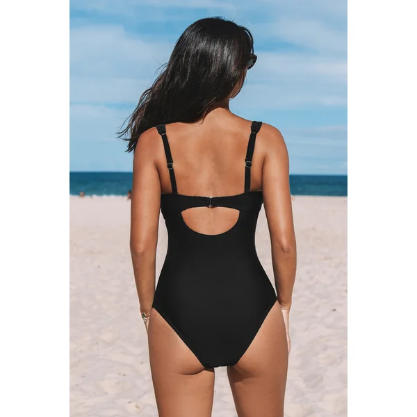 Maillot de bain une pièce ventre plat + col carré power mesh