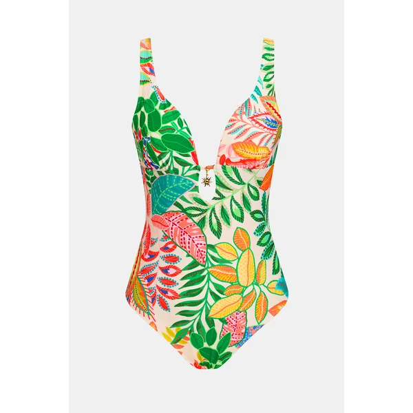 Maillot de bain une pièce ventre plat multicolore