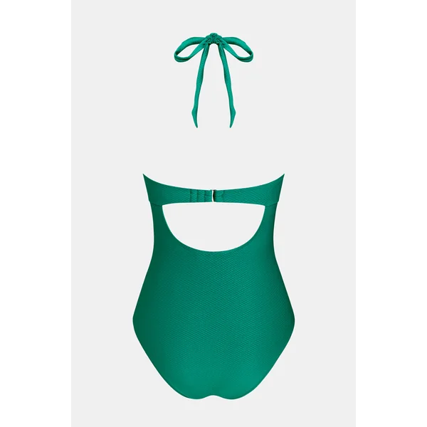 Maillot de bain une pièce vert fil en U