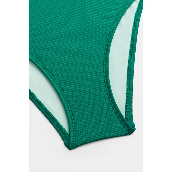 Maillot de bain une pièce vert fil en U