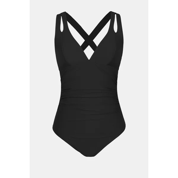 Maillot de bain une pièce à col en V avec bretelles croisées