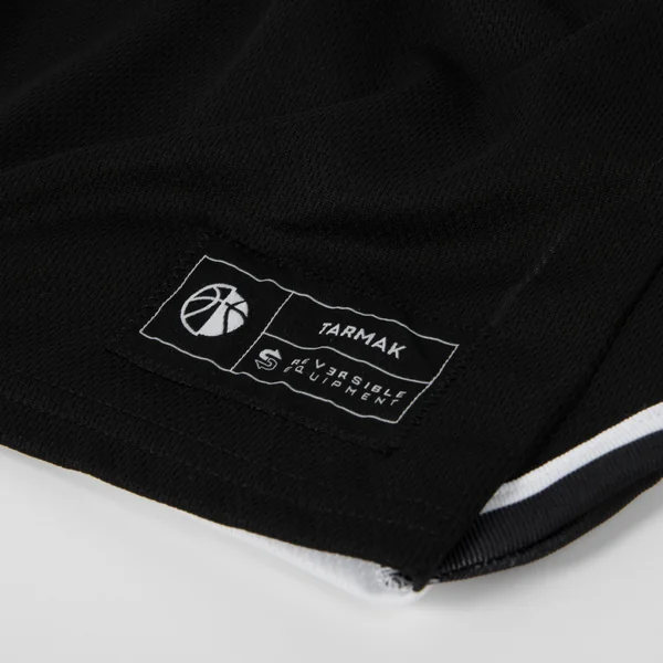 Maillot de Basketball sans manche reversible enfant - T500R JR noir blanc