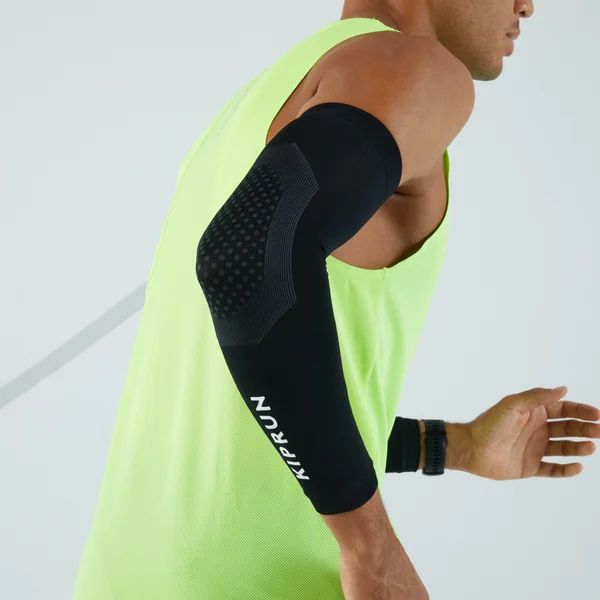 Manchettes couvre-bras running homme femme - KIPRUN noir