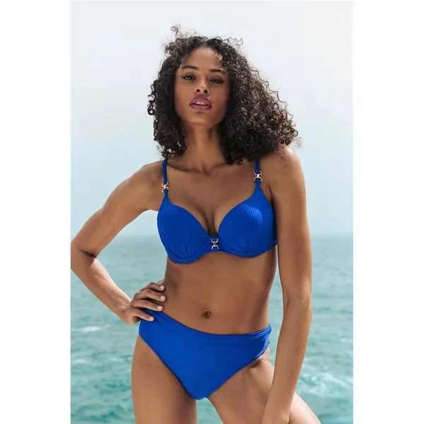 Marie Jo Swim - Culotte de bikini taille haute pliable Bleu Électrique Medium Emly